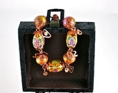 Mood Bead Bracelet, Mirage Beads, Copper Wirework