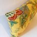 12X24 Decorative Bolster Pillow - Floral Print Design - Finished with Yellow & Gray Chevron Print Backing- Invisible Zipper Closure