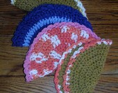 Gift Set of 4 Round Wash Cloths / Dish Cloths