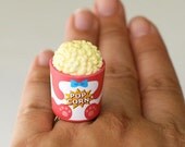 Kawaii Cute Miniature Food Ring - Bucket of Popcorn