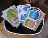 pool pony postcard set - pack of 6 eco friendly matte postcards