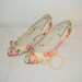 Vintage Floral Satin Open Toed Garden Party Shoes Wedding Spring fashion Gift for Her Party in the Grass