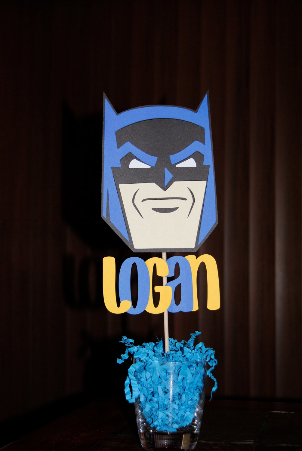 BATMAN Cake Topper With Child's Name......Great For Any Superhero Party