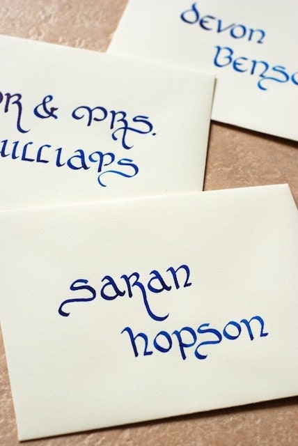 Handwritten Inner Invitation Envelope Calligraphy with Stationery for Weddings & Events