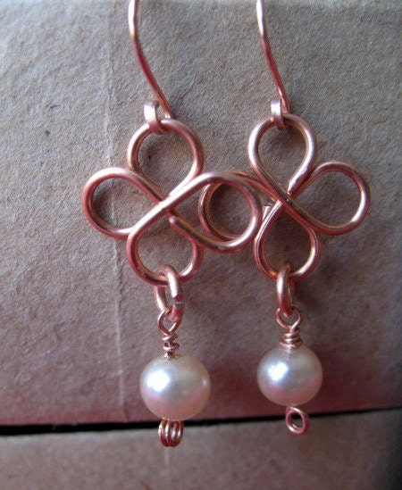Irish Eyes: handmade copper earrings by always greener