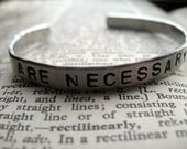 Dreams are Necessary to Life: Hand Stamped quarter-inch Aluminum Cuff by alwaysgreener