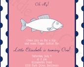 Printable Custom Preppy Fish Fry Invitation (Birthday, Baby Shower, Engagement, Rehearsal)