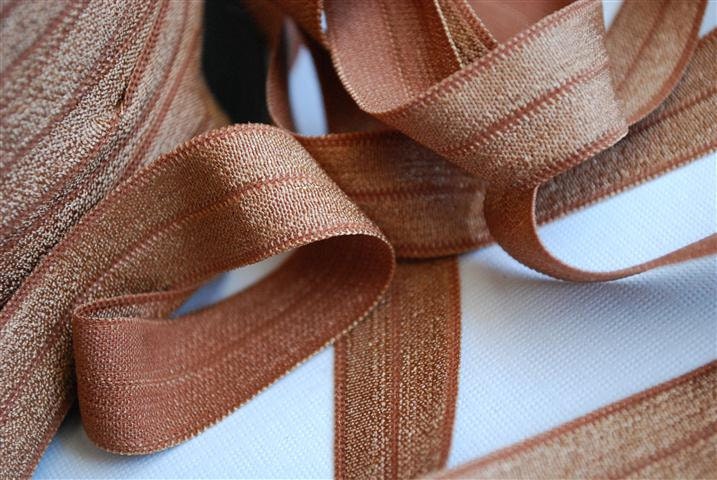 5/8 inch Fold Over Elastic - 5 Yards Caramel
