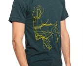 Lineposter Graphic Tee - Black Aqua/Yellow