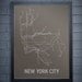 NYC Lineposter Screen Print - Charcoal Brown/Silver