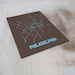 Philadelphia Lineposter Sm Screen Print - Charcoal Brown/Light Blue