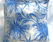 Pillow, 20" - Anemone, mystic blue, hemp/org cotton