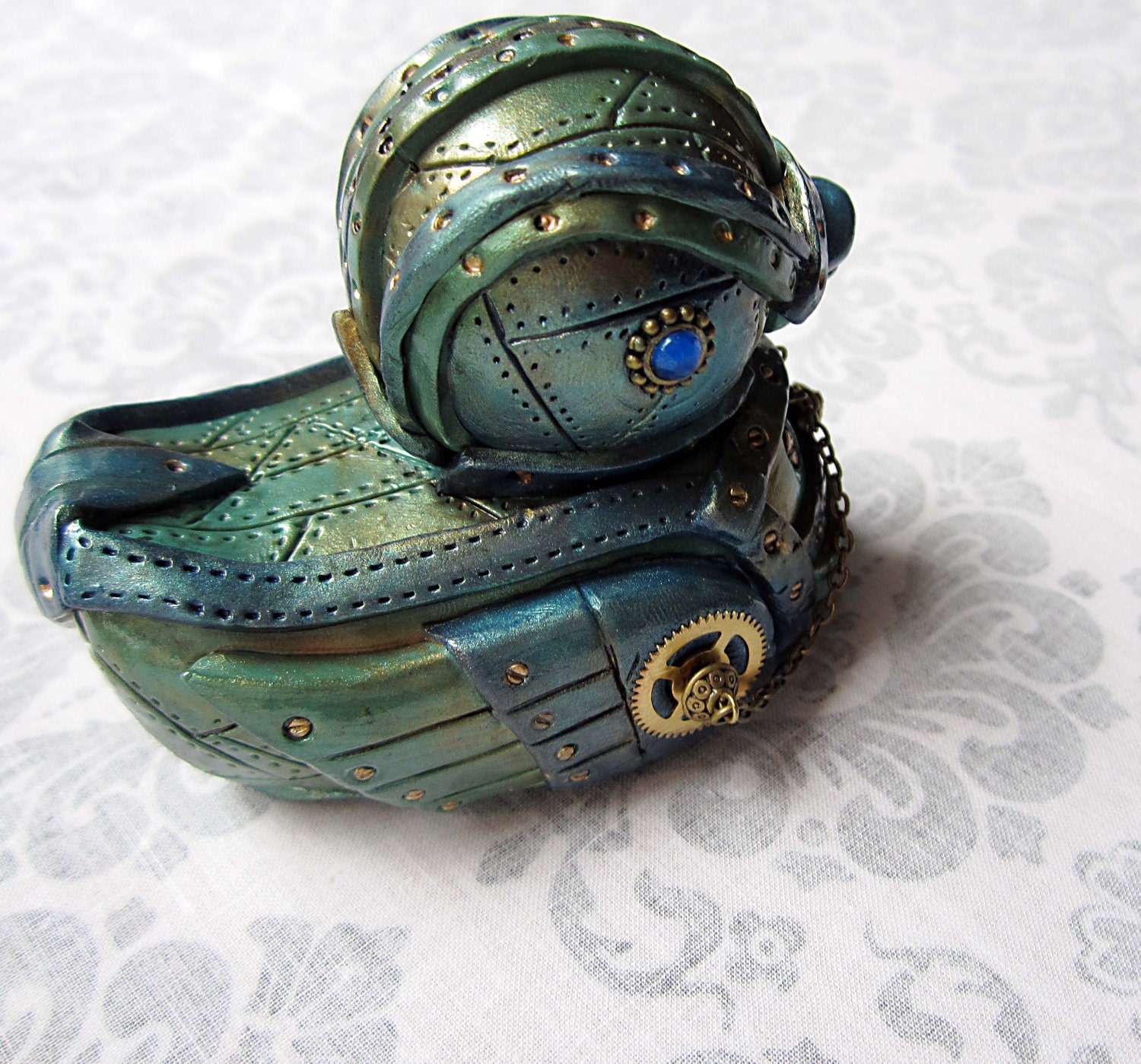 Steampunk'd Ducky Blue and Green