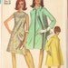 Vintage Sewing Pattern - 1967 Misses One-Piece Dress and Coat, Simplicity 6977 Size 14 Bust 34