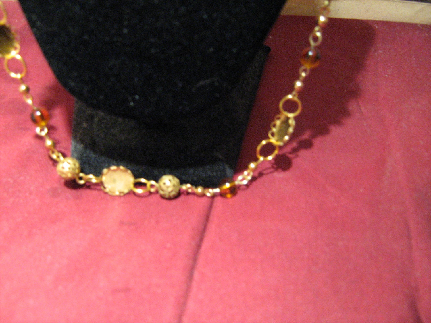 Tudor-type beaded chain in amber  hues