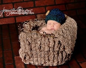 Crochet NEWBORN Button Beanie Photography Prop