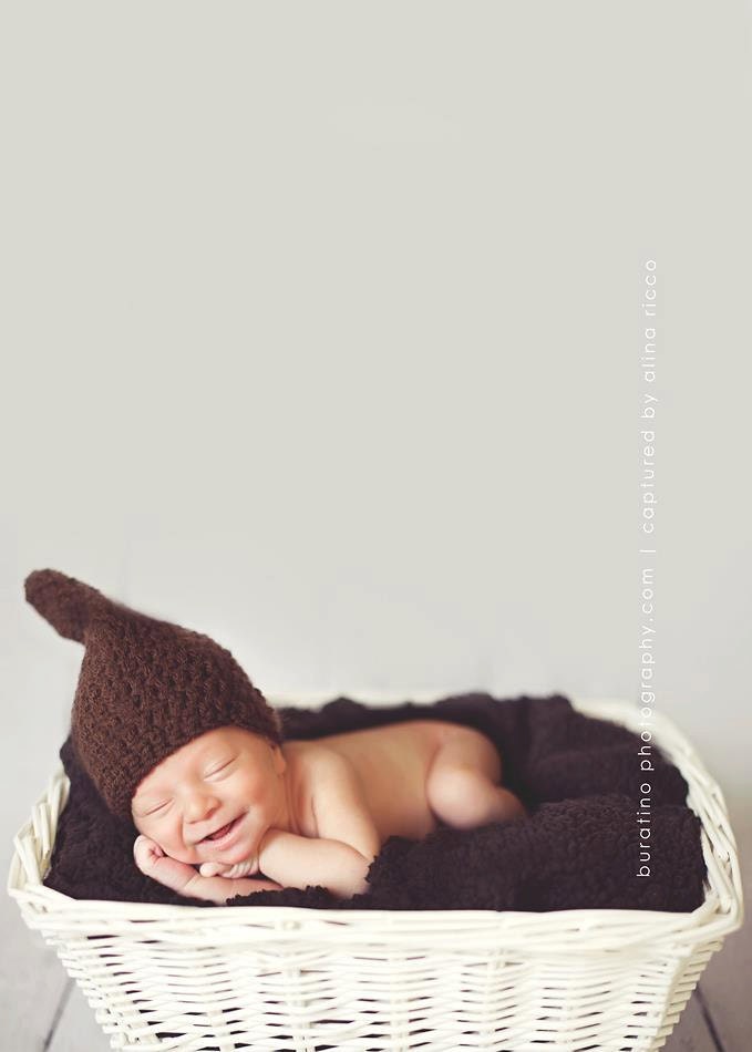 Crochet NEWBORN Chocolate Pointed Beanie Photography Prop