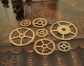 Brass Gear Sample Pack Large -- Steampunk and Scrapbooking Supplies