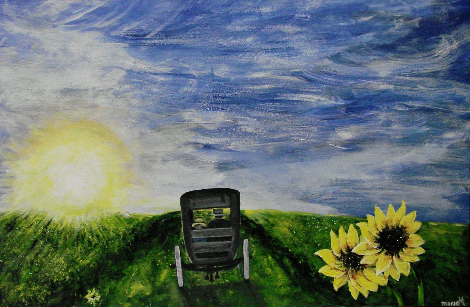 BEAUTIFUL DAY, original acrylic painting on 20" x 30" gallery wrapped canvas.