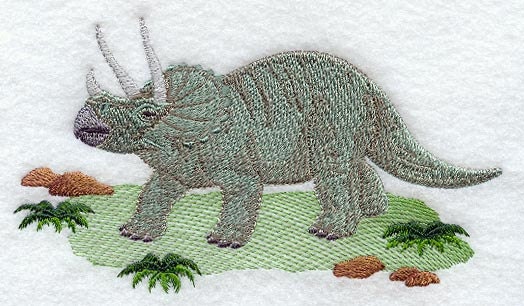 Triceratops Embroidered Flour Sack Hand/Dish Towel