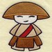 Serene Samurai Embroidered Flour Sack Hand/Dish Towel