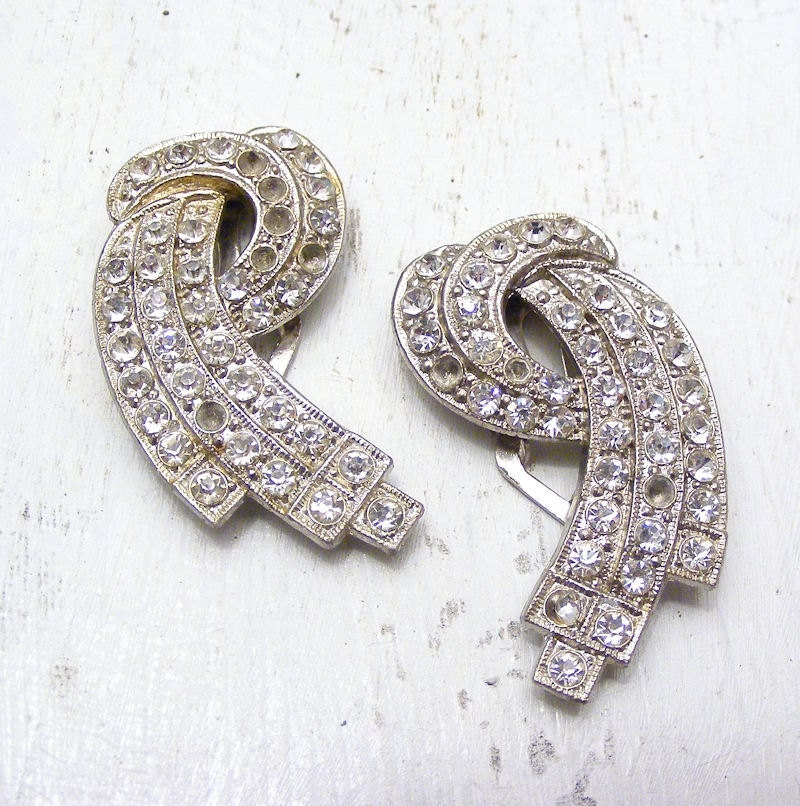Vintage Rhinestone Dress Clips by CinderedSister on Etsy