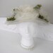 Vintage French White Floral Derby Hat, Designer - Madam Germaine