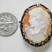 Victorian Art Nouveau Shell Cameo Brooch 22k GF