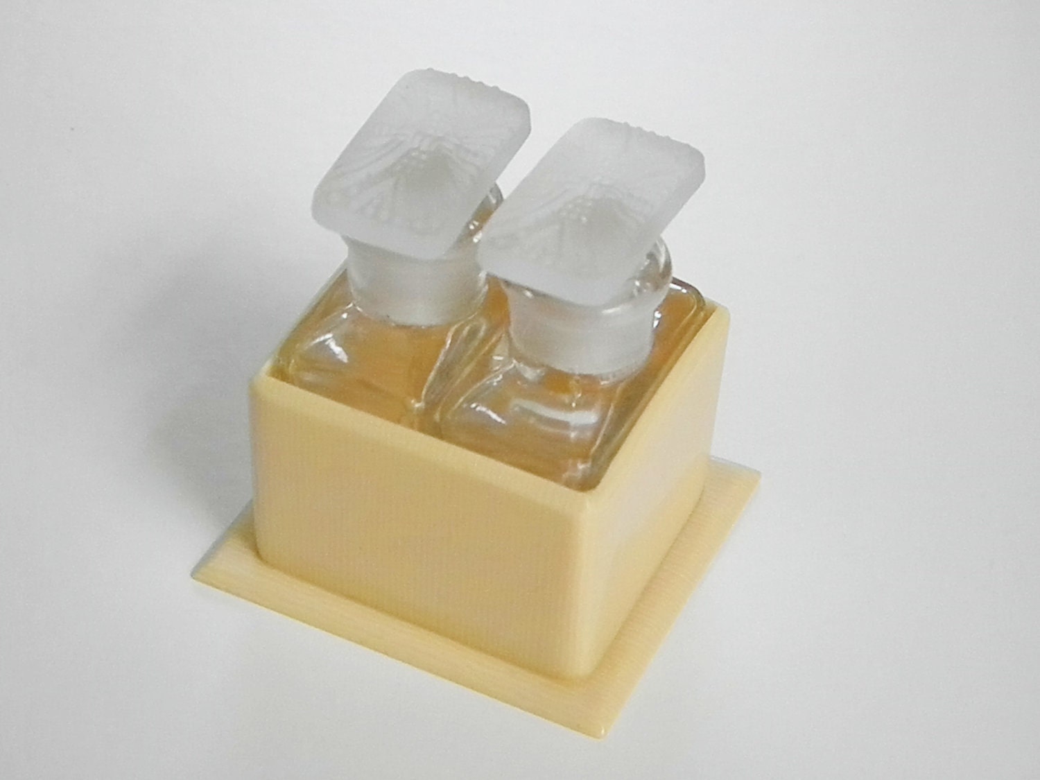 Antique French Ivory Glass Perfume Bottles, France