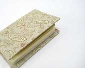 Covers for Moleskine pocket planner notebook, soft green paisley fabric, for 9x14cm hardcover Moleskine