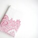 Valentines Day gift for her women, red white paisley blockprint fabric cover for pocket Moleskine, greengrass