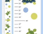 Personalized Turtle Reef Canvas Growth Chart - Ribbon