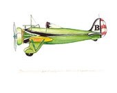Boeing P-26 "Peashooter" VIntage Airplane watercolor print, 8"x10"