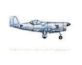 Bell XP-77, experimental vintage airplane watercolor print, 8"x10"