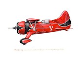 Hall's Bulldog Racer vintage airplane watercolor print, 8"x10"