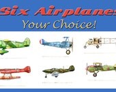 Collection of Six 8x10 vintage Airplane prints of your choice