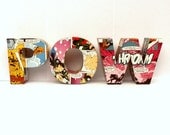 Comic Book POW 3D Freestanding Letters Handmade Custom Personalized Ornament Superhero Fan