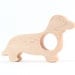 natural wood TEETHER - dachshund puppy - organic safe wooden green toy eco friendly for kids babies children