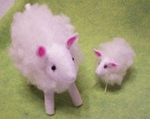 Fluffy Lambs-sheep-ewes-table top- Home decoration- PAIR