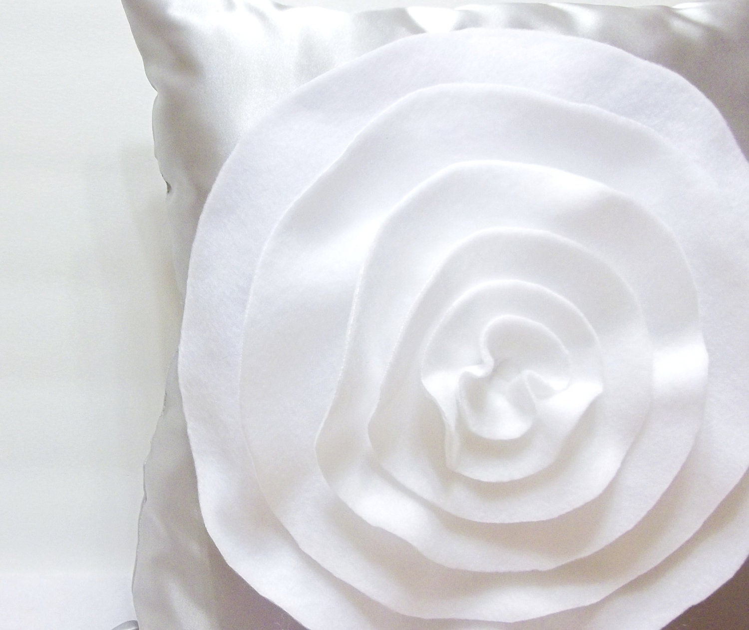 Decorative Satin Pillow- Silver and White-  Home Decor- Year Round Pillow