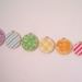 Vintage Rainbow Fabric Wall Art- Embroidery Hoop Frame- Set of Seven- Pretty Pink, Baby Blue, Lime Green, Sunny Yellow