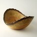 Natural-Edge Wood Bowl in Salvaged Black Oak: 9.5" Length x 4.25" Tall.