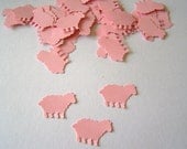 50 Pink Sheep Lambs Diecuts Die Cuts Confetti Baby Shower Embellishment Scrapbook
