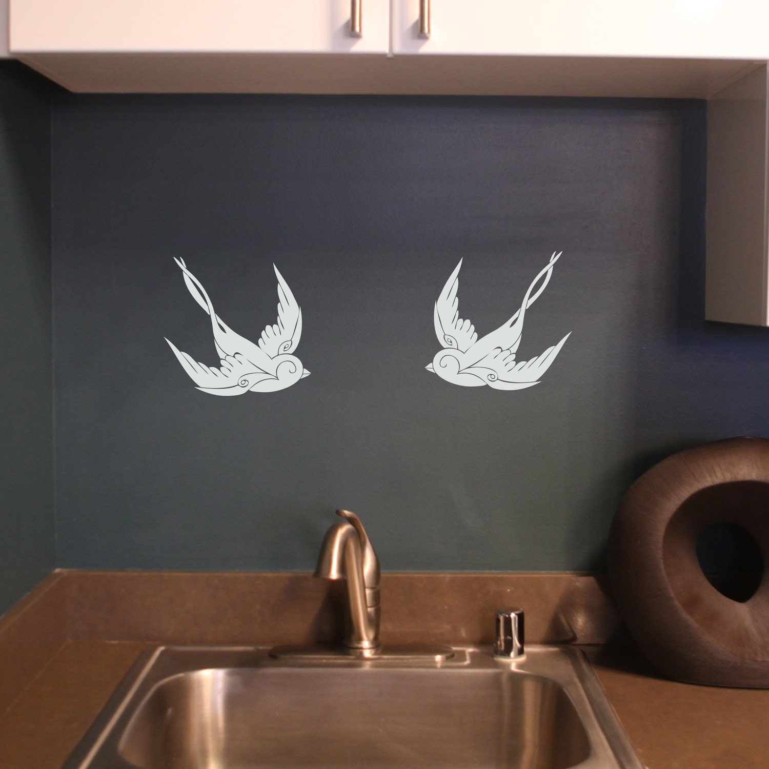 Classic Sparrow Birds Decal - Vinyl Sticker - 2 Pack For Wall, Laptop, Car, Window