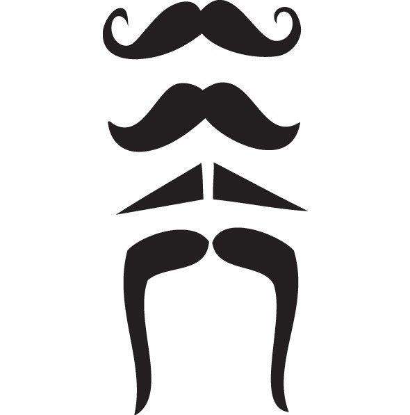 Vintage Mustache Decal Vinyl Sticker 4 Pack For by urbandecal