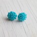 Aqua Flower earrings . Spring . For mom . Teal . Turquoise . Summer