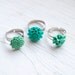Mint Flower Ring . Adjustable . Romantic . Summer . Bridal . Choose one