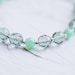 Tourmaline & Milky Seafoam faceted Glass Bead Bracelet . Fresh . Summer
