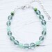 Tourmaline & Milky Seafoam faceted Glass Bead Bracelet . Fresh . Summer
