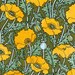 Floral iPhone 4 case, Art Nouveau Yellow Gold Poppies, iPhone 4 S case, Mobile Accessories for Men or Women, iPhone Gear